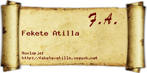Fekete Atilla névjegykártya
